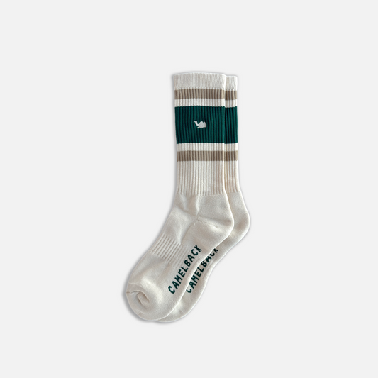 【New】 Line Socks - Ivory × British Green