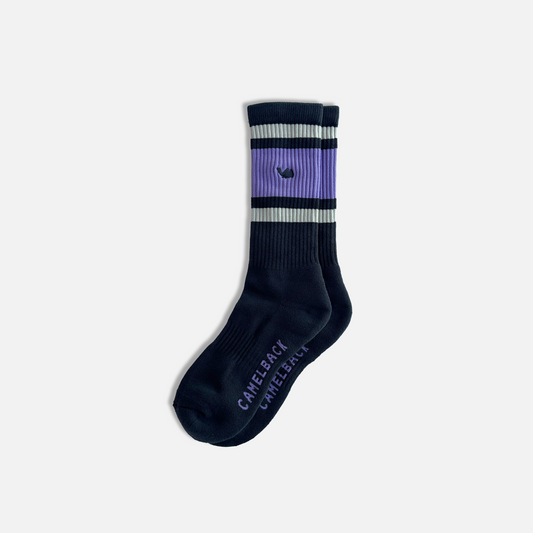 【New】 Line Socks - Charcoal Gray × Lavender