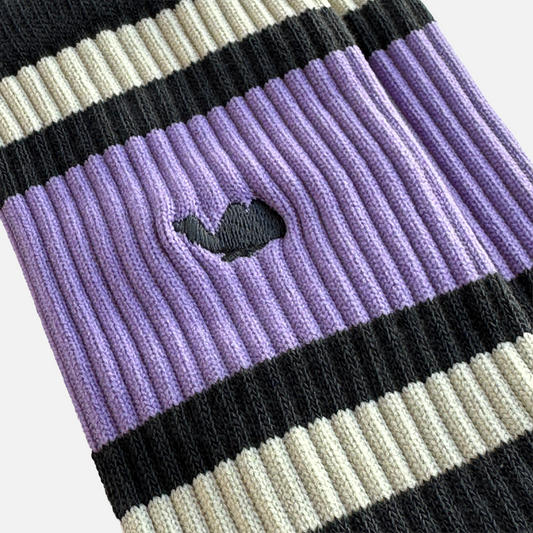 Line Socks - Charcoal Gray × Lavender